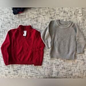 2 Boys Sweaters Red & Gray Tommy Bahama & Gap - Sz 4